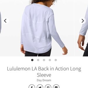 Lululemon LA Back in Action Long Sleeve